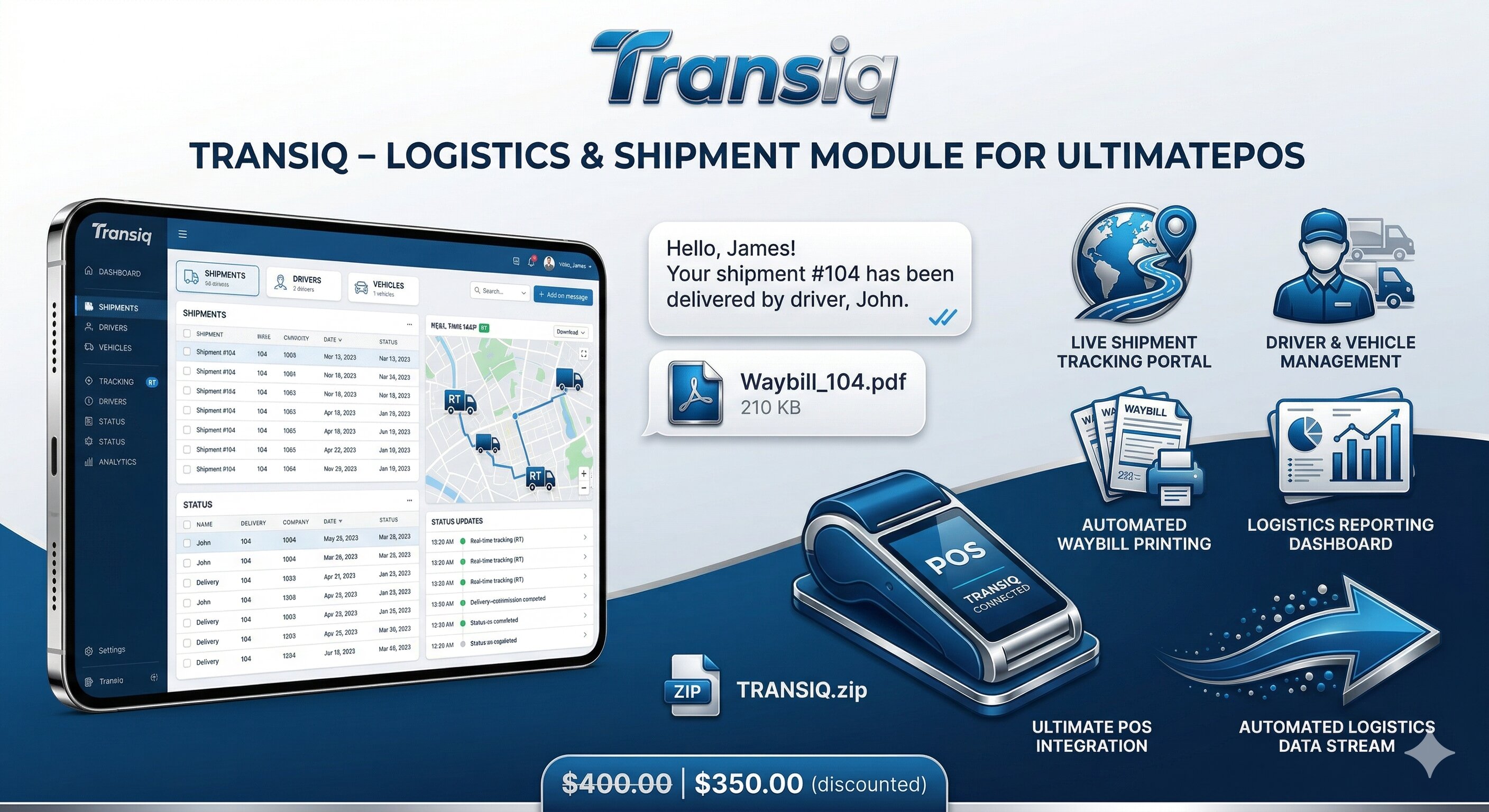 Transiq – Logistics & Shipment Management Module for UltimatePOS