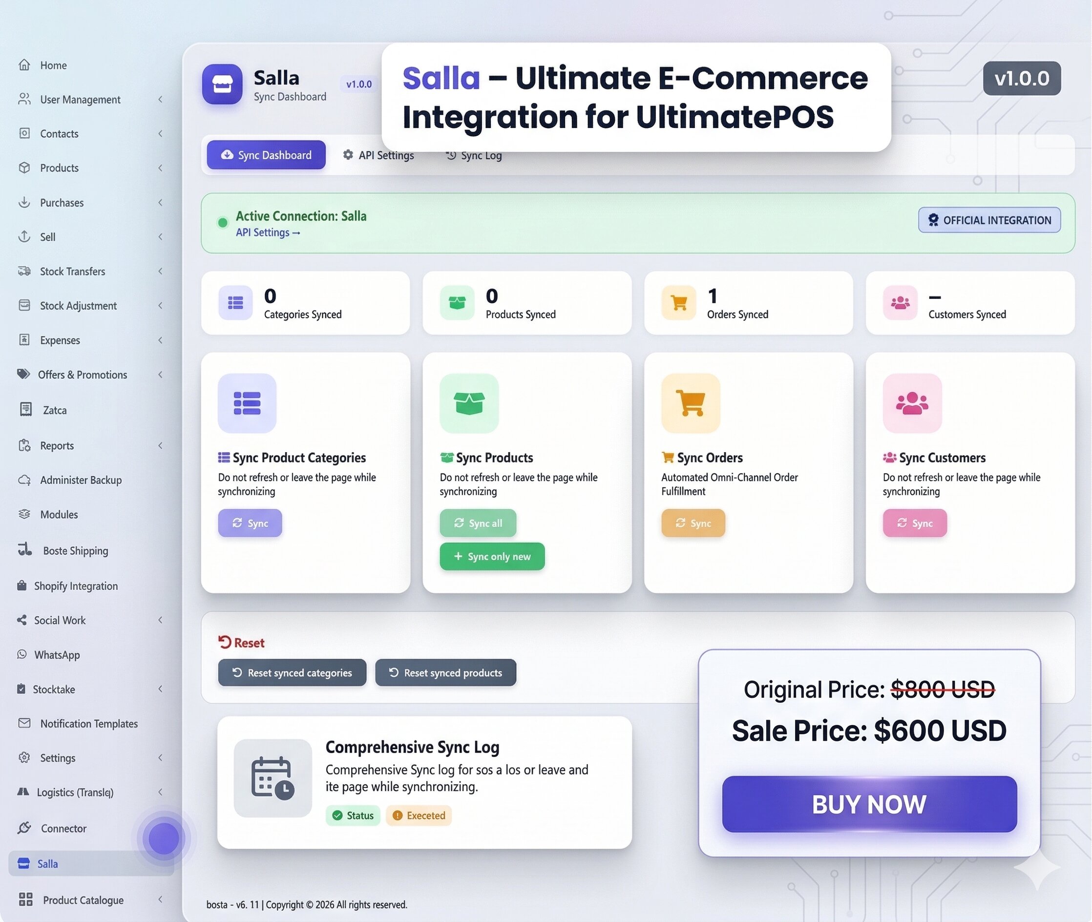 Salla – Ultimate E-Commerce Integration Module for UltimatePOS