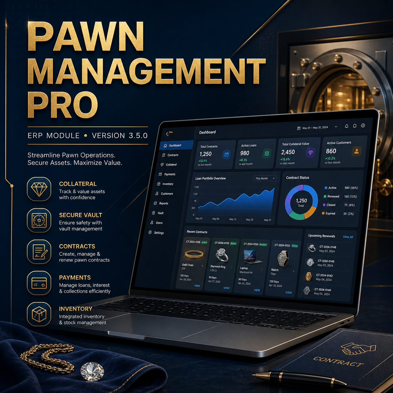 Complete pawn and collateral management module for ultimatepos